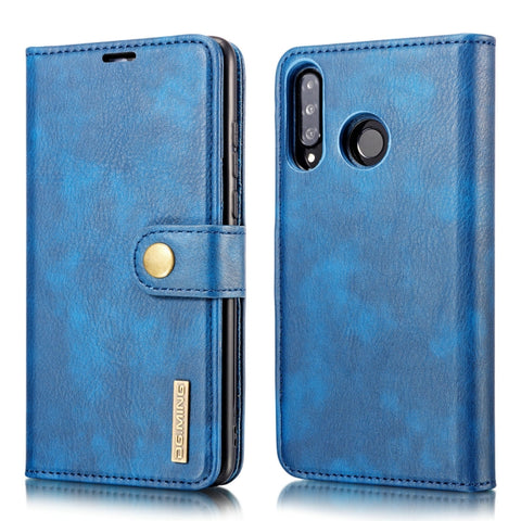 DG.MING Custodia in pelle magnetica staccabile con texture Crazy Horse per Huawei P30 Lite, con supporto, slot per carte e portafoglio, For Huawei P30 Lite, Huawei P30 Lite