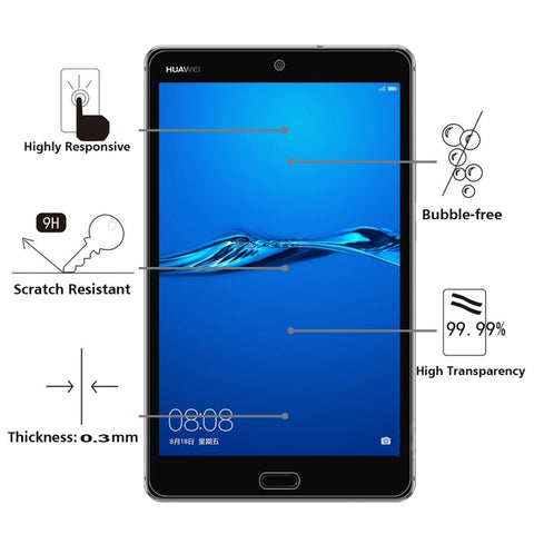75 PZ per Huawei MediaPad M3 Lite 8.0 pollici 0.3mm 9H Durezza superficiale Pellicola in vetro temperato antideflagrante, For M3 Lite 8.0
