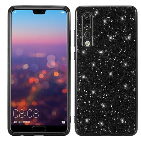 Custodia in TPU antiurto con polvere glitterata per Huawei P30, For Huawei P30