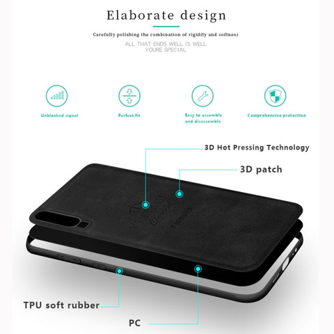 PINWUYO Custodia protettiva antiurto impermeabile per PC + TPU + pelle per Huawei P30, For Huawei P30