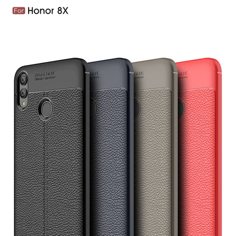 Housse antiurto en TPU avec texture Litchi pour Huawei Honor 8X, pour Honor 8X, pour Huawei Honor 8X, Huawei Honor 8X