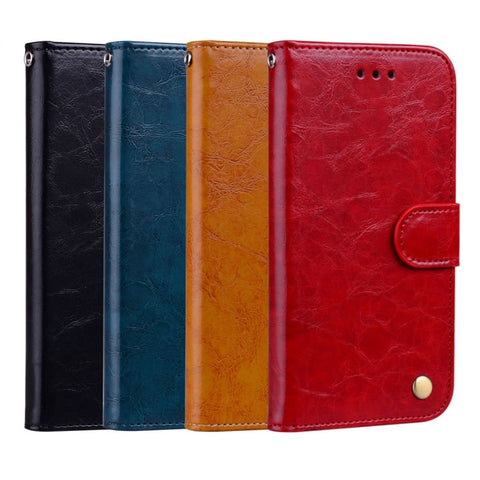 Étui en peau de vibration orizzontale avec texture en céramique d'olio style business pour Huawei Honor 7A (avec foro per impronte digitali), avec support, emplacement pour carte et portafoglio, pour Huawei Honor 7A