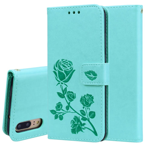 Custodia in pelle PU con chiusura orizzontale in rilievo rosa per Huawei P20, con supporto, slot per carte e portafoglio, For Huawei P20, Huawei P20