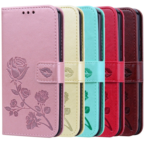 Custodia in pelle PU con chiusura orizzontale in rilievo rosa per Huawei P20, con supporto, slot per carte e portafoglio, For Huawei P20, Huawei P20
