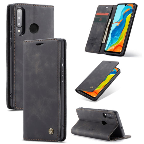 CaseMe-013 Custodia Multifunzionale in Pelle con Flip Orizzontale Smerigliato retrò per Huawei P30 Lite, con Slot per Schede, Supporto e Portafoglio, For Huawei P30 Lite