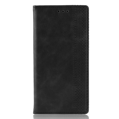 Custodia in pelle con chiusura orizzontale con fibbia magnetica e texture retrò per Huawei Y7 (2019) / Y7 Prime (2019), con supporto, slot per carte e portafoglio, For Huawei Y7 (2019)