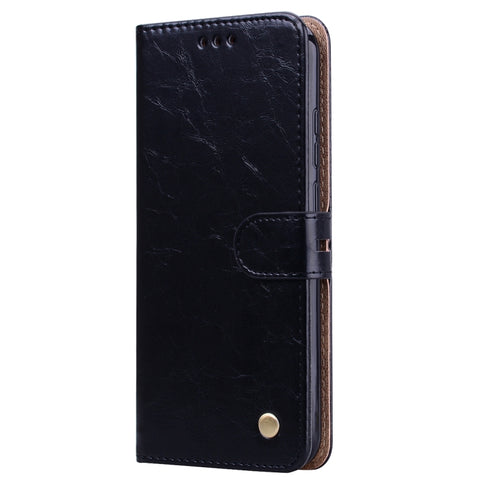 Étui en peau de vibration orizzontale avec texture en céramique d'olio style business pour Huawei Y6 (2019) / Honor 8A, avec support, emplacement pour carte et portafoglio, pour Huawei Y6 (2019) / Honor 8A, pour Huawei Honor 8A