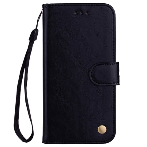 Custodia in pelle a vibrazione orizzontale con texture a cera d'olio stile business per Huawei Y7 (2019), con supporto, slot per carte e portafoglio, For Huawei Y7 (2019)
