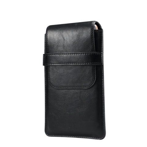 Custodia in pelle da uomo multifunzionale universale con marsupio per cellulare con texture in pelle di agnello per smartphone da 7,2 pollici o inferiori, For 7.2 Inch