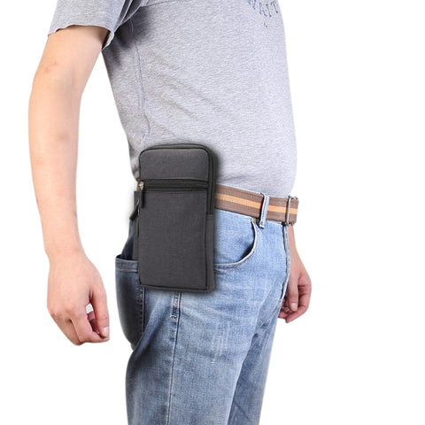 Custodia universale multifunzionale in denim a quadretti per marsupio per cellulare per smartphone da 6,3 pollici o inferiori