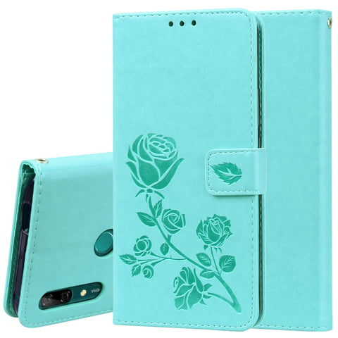 Custodia in pelle PU con chiusura orizzontale in rilievo rosa per Huawei P Smart Z, con supporto, slot per carte e portafoglio, For Huawei P Smart Z