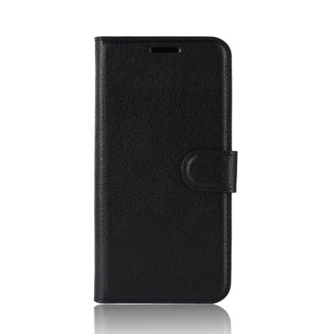 Custodia in pelle con chiusura orizzontale con texture Litchi per Huawei Honor 8X, con supporto, slot per carte, portafoglio e cornice per foto, Huawei Honor 8X, For Honor 8X