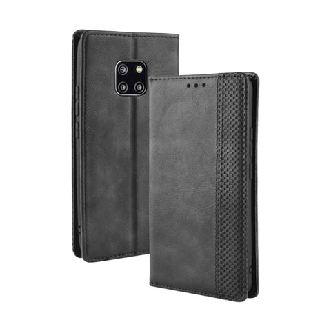 Custodia in pelle con chiusura orizzontale con fibbia magnetica e texture retrò per Huawei Mate 20 Pro, con supporto, slot per carte e portafoglio, For Huawei Mate 20 Pro