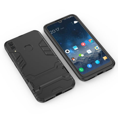 Custodia antiurto per PC + TPU per Huawei Y7(2019), con supporto, For Huawei Y7(2019)