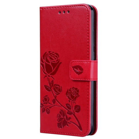 Custodia in pelle PU con chiusura orizzontale in rilievo rosa per Huawei P Smart 2019, con supporto, slot per carte e portafoglio, For Huawei P Smart 2019