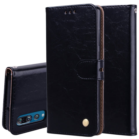 Custodia in pelle a vibrazione orizzontale con texture a cera d'olio stile business per Huawei P30, con supporto, slot per carte e portafoglio, For Huawei P30