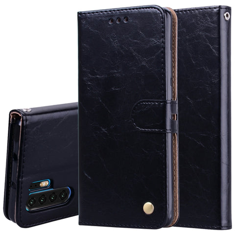 Custodia in pelle a vibrazione orizzontale con texture a cera d'olio stile business per Huawei P30 Pro, con supporto, slot per carte e portafoglio, For Huawei P30 Pro