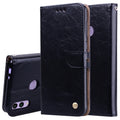 Business Style Oil Wax Texture Horizontal Flip Leather Case for Huawei Honor 8C, with Holder & Card Slots & Wallet, For Huawei Honor 8C