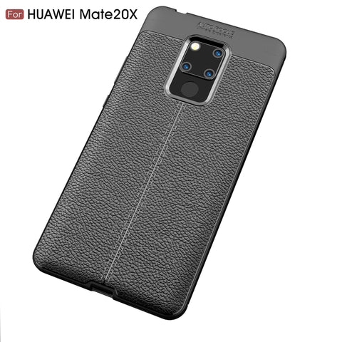 Custodia antiurto in TPU con texture Litchi per Huawei Mate 20 X, For Huawei Mate 20 X, Huawei Mate 20 X, For Mate 20 X
