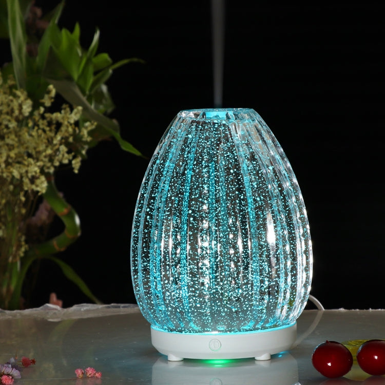 Spruzzatore automatico di alcol con umidificatore in vetro 3D a forma di vaso creativo da 100 ml con lampada a LED colorata, 3D Glass Humidifier