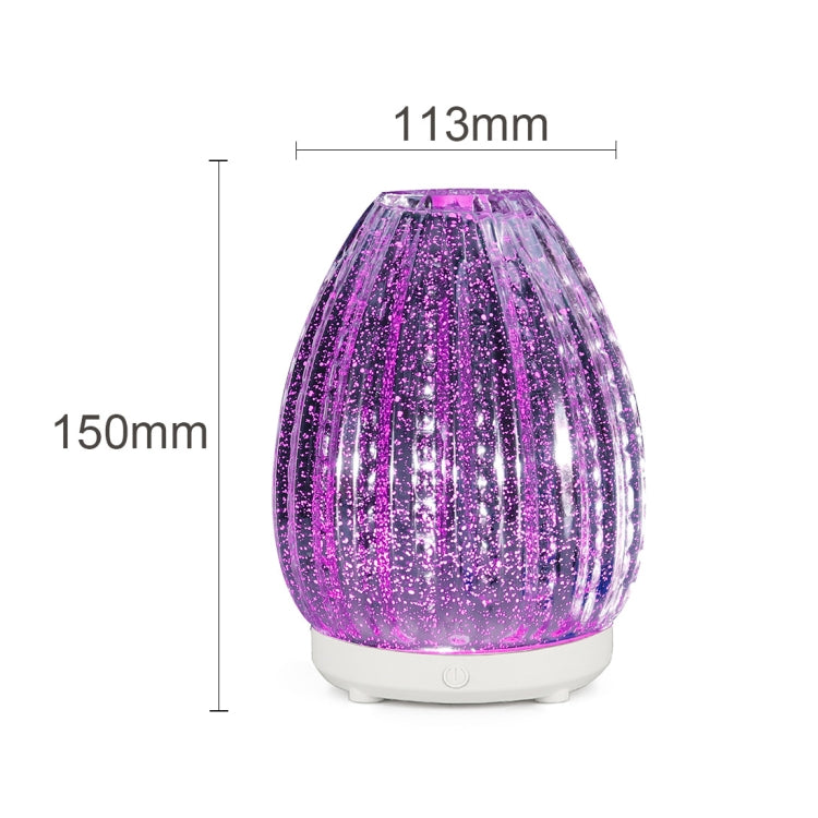 Spruzzatore automatico di alcol con umidificatore in vetro 3D a forma di vaso creativo da 100 ml con lampada a LED colorata, 3D Glass Humidifier