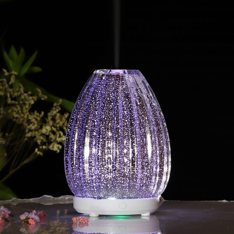 Spruzzatore automatico di alcol con umidificatore in vetro 3D a forma di vaso creativo da 100 ml con lampada a LED colorata, 3D Glass Humidifier