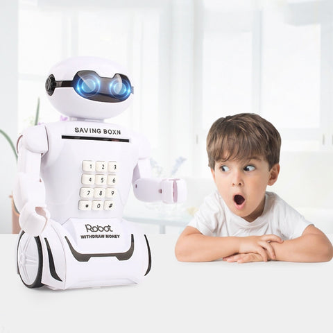 Salvadanaio con codice lampada da scrivania robot salvadanaio multifunzione per bambini, Robot Bank