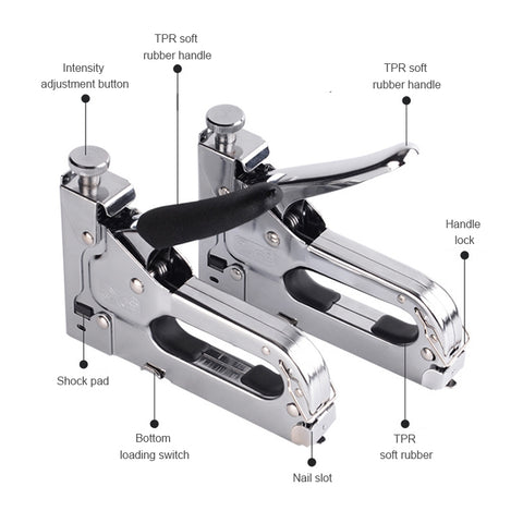 Chiodatrice universale per unghie tipo U / tipo T / tipo porta, Nailer, With Handle Case, With Handle Case & 1000 PCS Nails