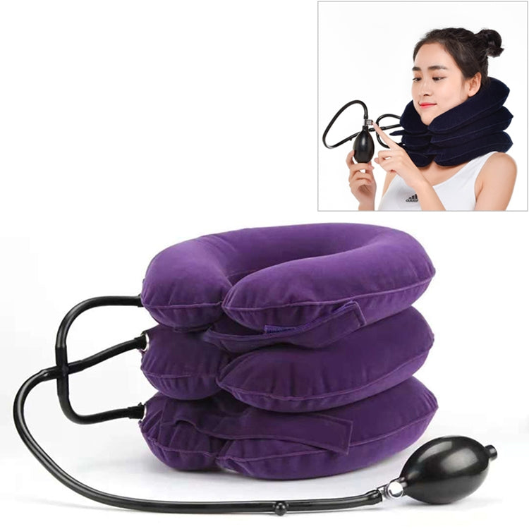 Household Full Cashmere Cervical Traction Instrument Neck Protection Inflatable Cervical Spine Massage Instrument, Full Cashmere (Black)                ...