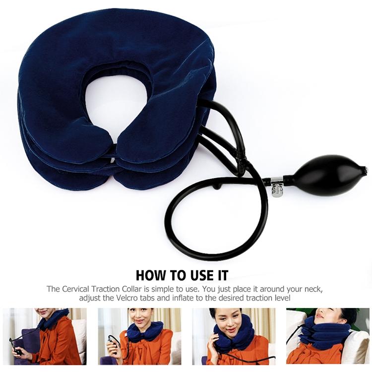 Household Full Cashmere Cervical Traction Instrument Neck Protection Inflatable Cervical Spine Massage Instrument, Full Cashmere (Black)                ...