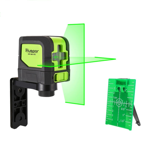 Livello laser verde a 2 linee 9011G 1V1H 15 mW per pareti e pavimenti