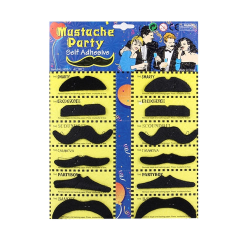 Kit de baffi finti autoadesivi 12 en 1 divertissant des œufs de scène d'Halloween, Kit Moustaches