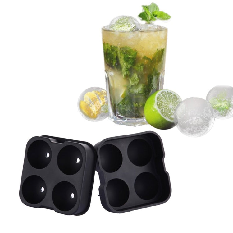 Ball Shape 4-Grid Silicone Ice Cube Mold for Perfect Drinks