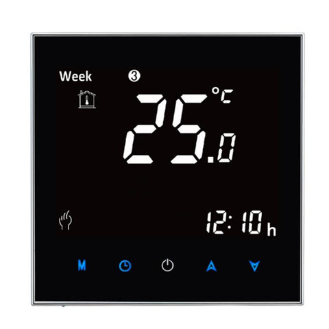 BHT-2001 Termostato ambiente per riscaldamento digitale con carico 3A, tipo LCD, display orologio/temperatura/ora/settimana/calore, ecc., BHT-2001 3A (Nero)