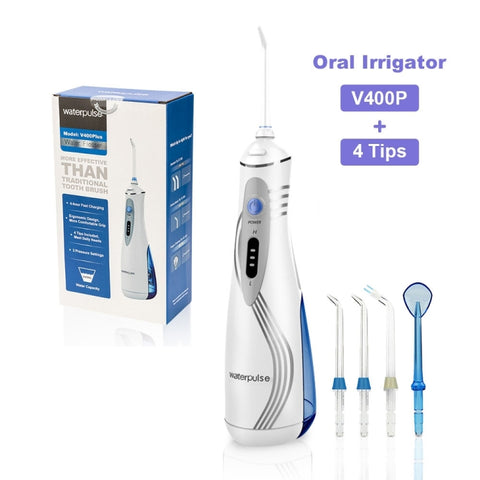 Waterpulse V400Plus Irrigatore orale cordless ricaricabile USB, V400Plus, Spina: UK
