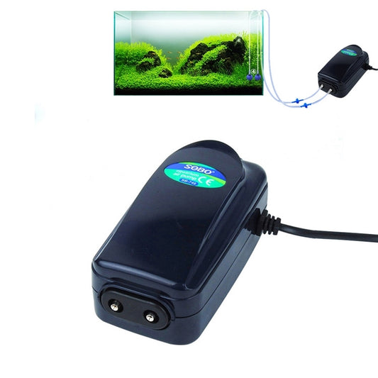 SOBO SB-748 Pompa ad aria per ossigeno per acquario con flusso regolabile a doppia uscita da 8 W. Pompa ad aria per acquario silenzioso, 8W Double Outlets