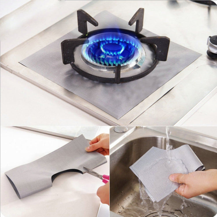 4 Pack Ultra-Thin Stove Protective Cleaning Pads - Black