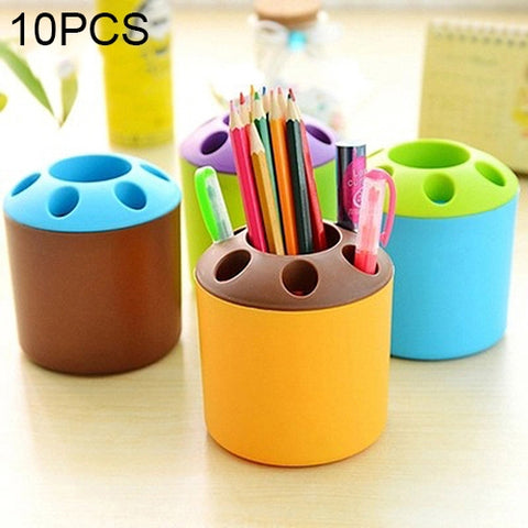 10 pezzi multifunzione creativo contenitore per penne colorate spazzolino sedile materiale scolastico per ufficio di cancelleria, consegna casuale di colori, Colour Pen Container