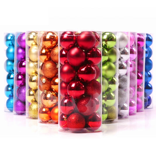 24 decorazioni per albero di Natale in plastica placcata da 8 cm, da appendere, consegna colore casuale, Diameter: 8cm - Novalix Store