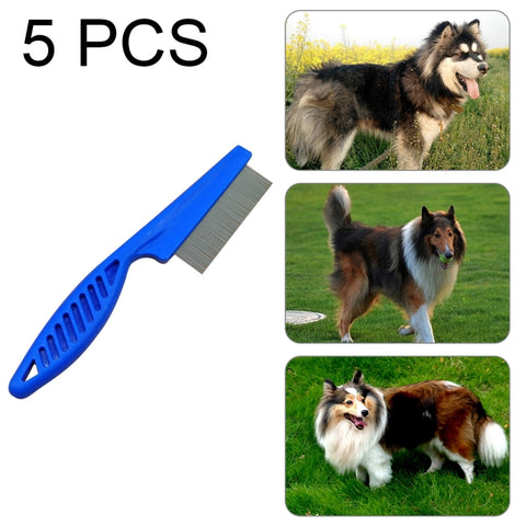 5 pezzi pettini per cani e gatti pettini per rimozione pulci con ago in acciaio inossidabile a denti fini, Lunghezza: 18,5 cm, Lunghezza: 18,5 cm, Blu, Lunghezza: 18,5 cm, Viola, Lunghezza: 18,5 cm, Bianco