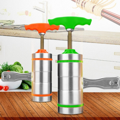 Machine à nouilles avec impugnatura manuelle en acciaio inossidabile di piccole dimensioni a 3 stampi per uso domestico, 3 moules