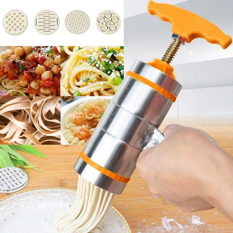 Macchina per noodle manuale in acciaio inossidabile con 4 stampi per