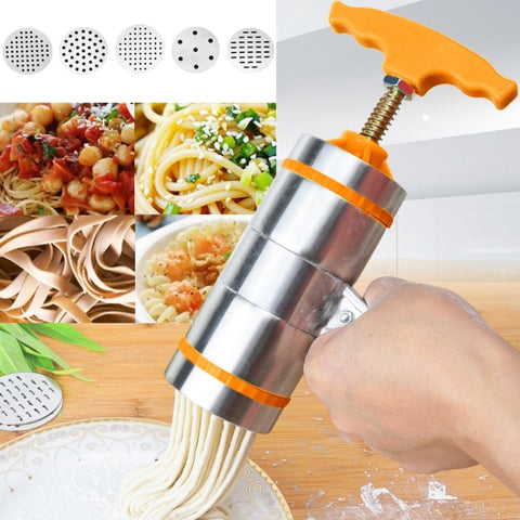 Macchina per Noodle Manuale in Acciaio Inossidabile con 5 Stampi per