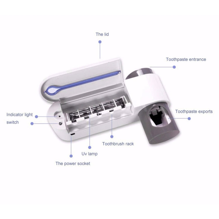 Automatic Toothpaste Dispenser with UV Sterilizer Holder