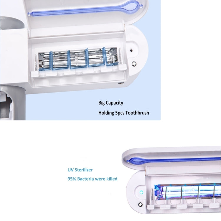Automatic Toothpaste Dispenser with UV Sterilizer Holder