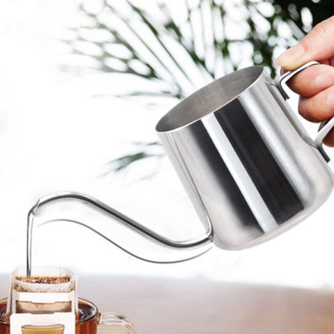 Caffettiera a goccia a mano in acciaio inossidabile 304 con beccuccio lungo e stretto con orecchio pendente, 250ML, 350ML