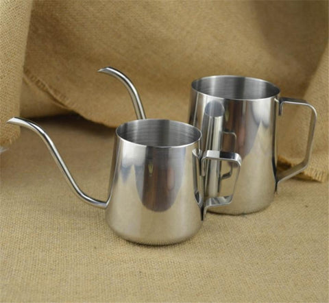 Caffettiera a goccia a mano in acciaio inossidabile 304 con beccuccio lungo e stretto con orecchio pendente, 250ML, 350ML