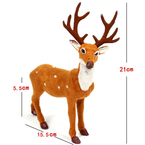 Décoration de Noël de cerf de simulation de naissance, dimensions : 21 x 15,5 x 5,5 cm, taille : 21 x 15,5 x 5,5 cm.