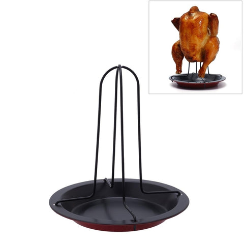 Portarrosto per pollo verticale in acciaio al carbonio da campeggio all'aperto, Roaster Rack