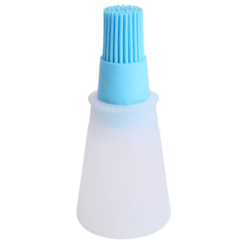 Bottiglia per olio con spazzola in silicone per griglia - 11,5x5 cm,